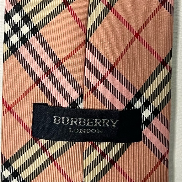 Vintage Burberry Pink and Black Plaid Tie - Picture 3 of 4